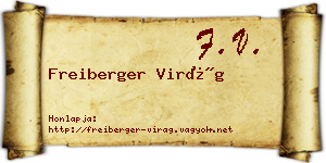 Freiberger Virág névjegykártya